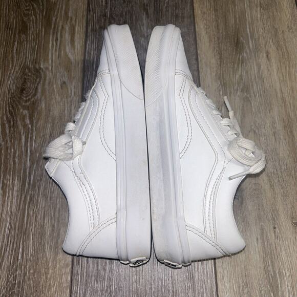 VANS Classic Old Skool White Leather Sneaker Skate Shoes US Size M 4.5 / W 689+3 - Picture 9 of 11